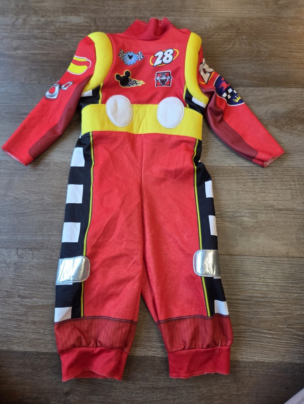 Disney Mickey Mouse Roadster Racer Jumpsuit Halloween Costume Boys 2T NO HAT